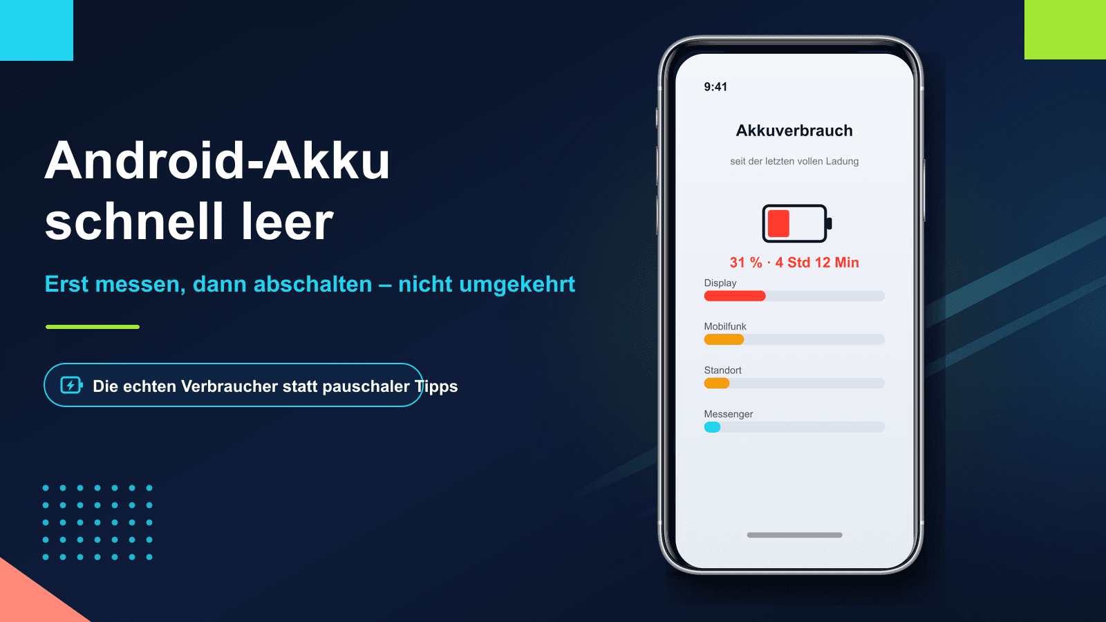 Android-Akku schnell leer: Ursachen finden statt alles abschalten