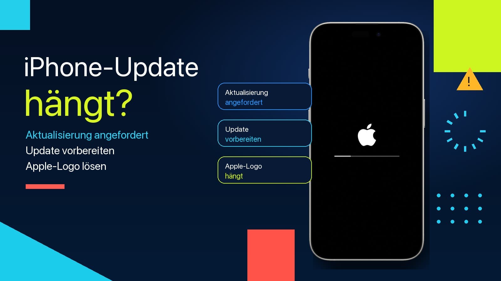 iPhone-Update hängt: Lösungen für „Aktualisierung angefordert“, „Update vorbereiten“ und das Apple-Logo