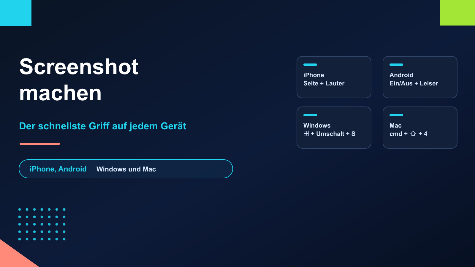 Screenshot machen: der schnellste Weg auf iPhone, Android, Windows und Mac