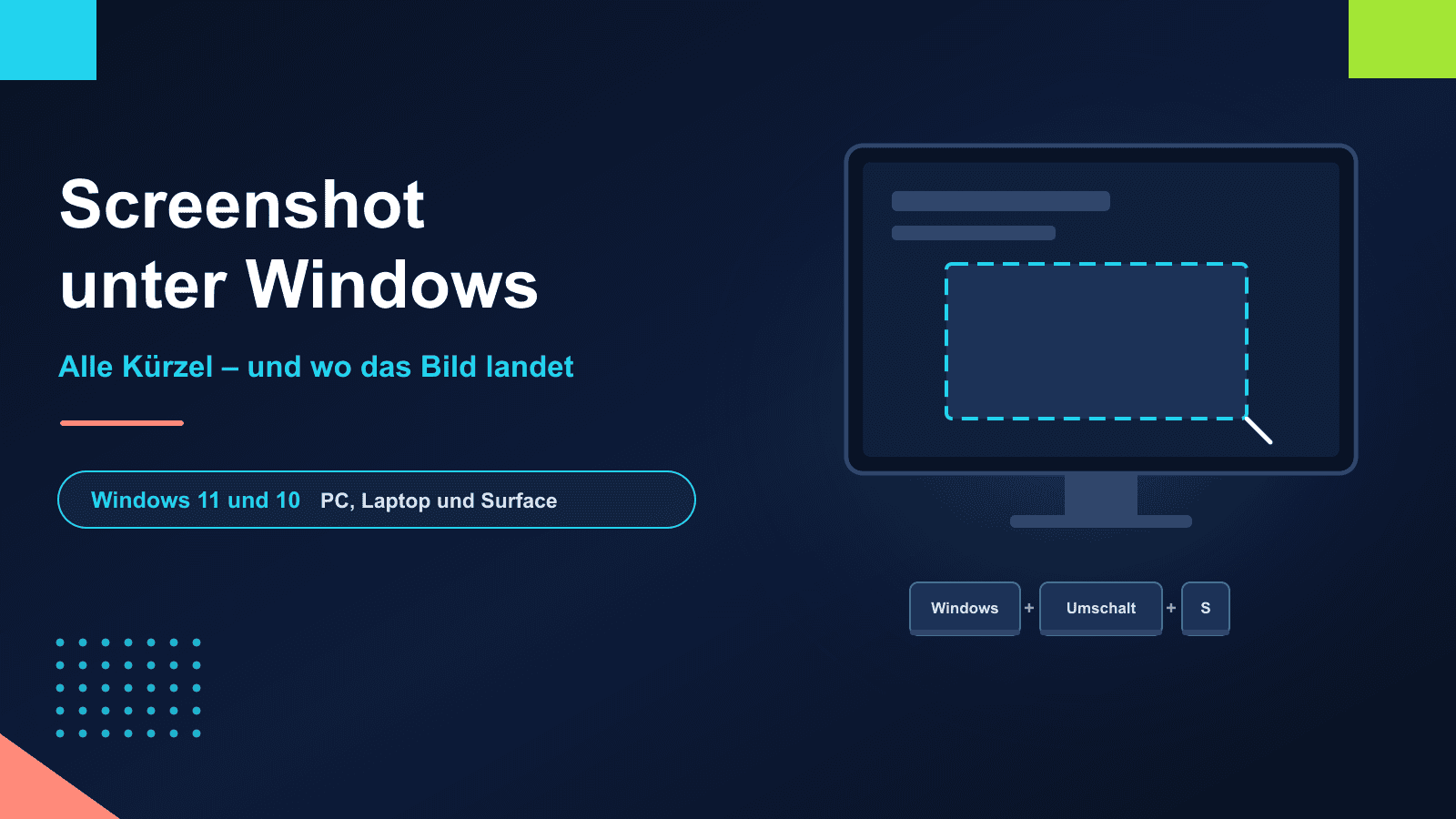 Screenshot unter Windows 11 und 10: alle Tastenkombinationen – und wo das Bild landet