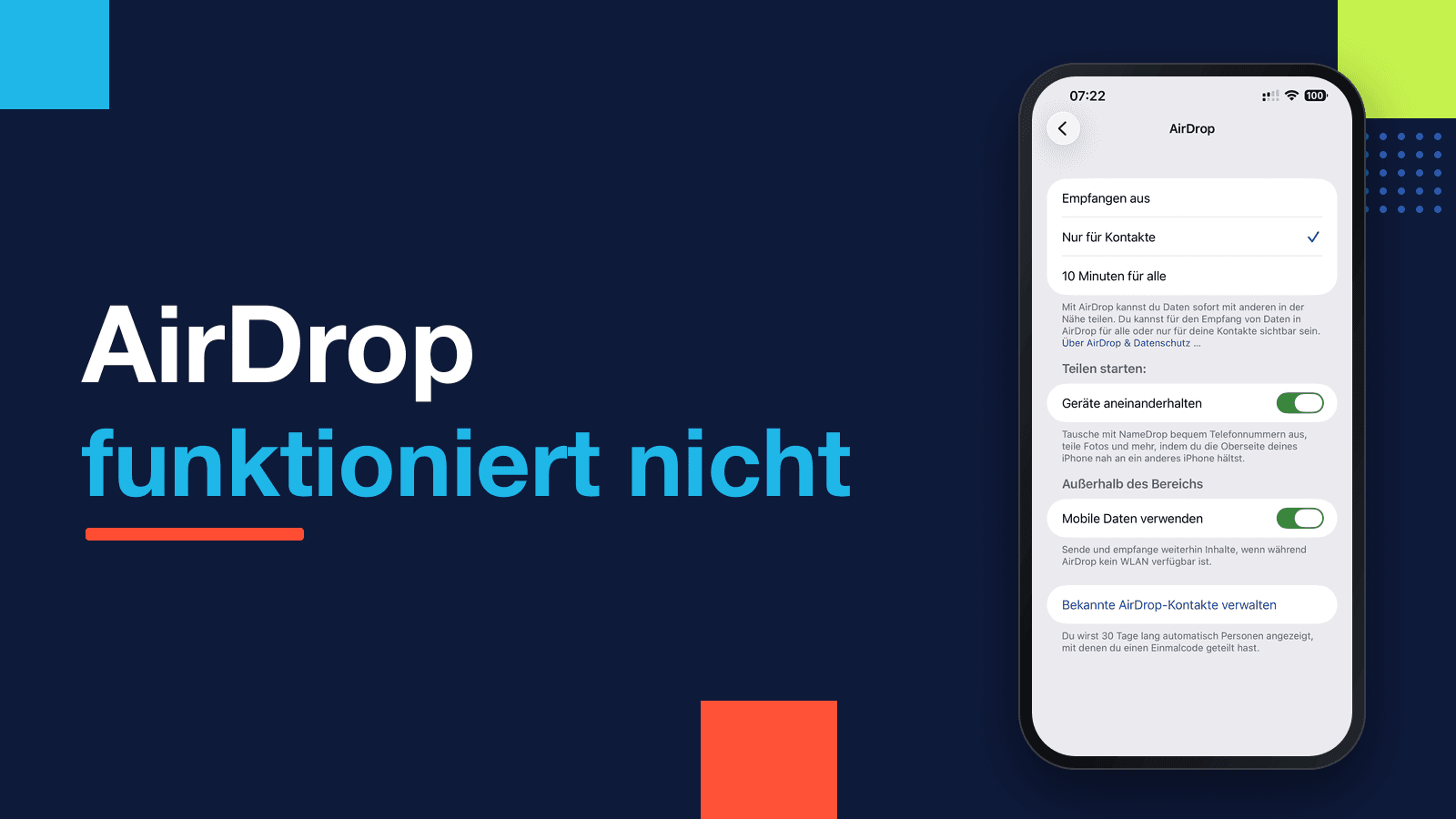 AirDrop funktioniert nicht: Ursachen und Lösungen