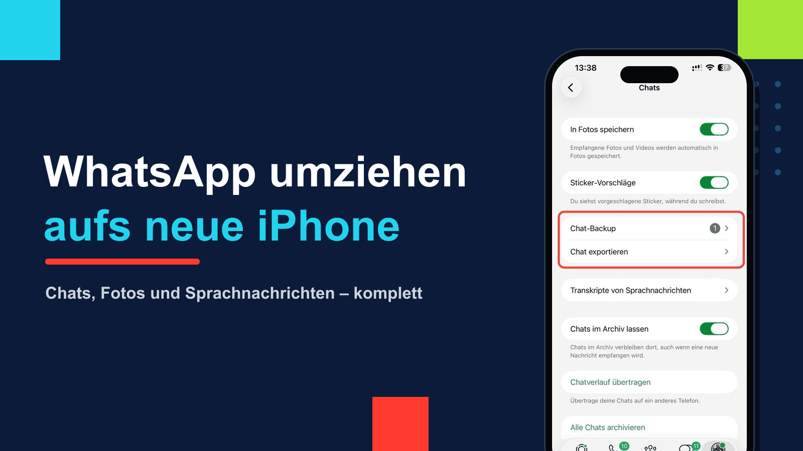 WhatsApp-Chats auf neues iPhone übertragen