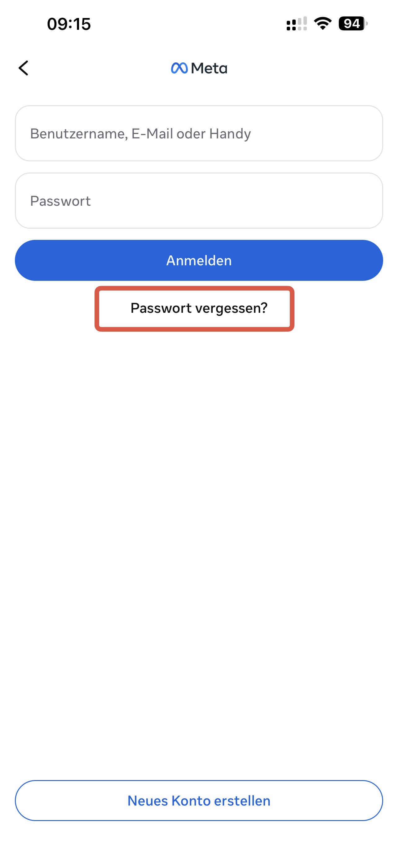 Instagram Passwort vergessen Konto wiederherstellen