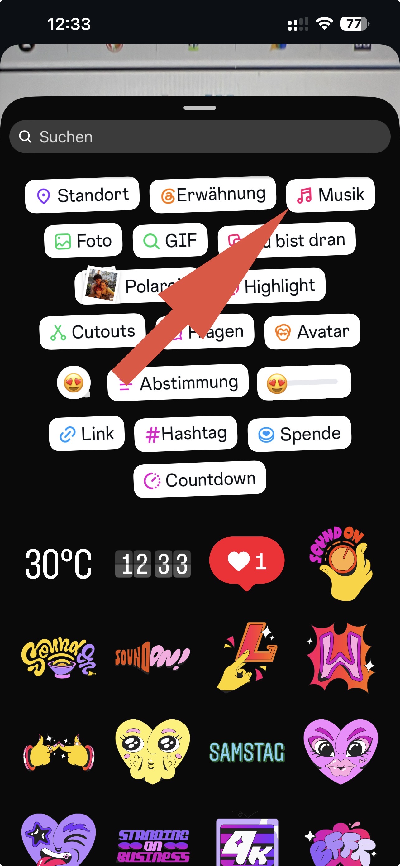 Instagram Story Musik Sticker funktioniert nicht