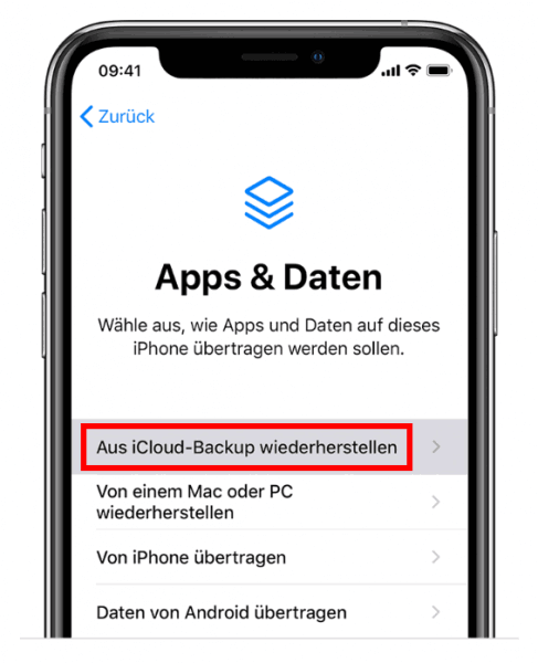iPhone nach Code vergessen neu einrichten und Backup wiederherstellen