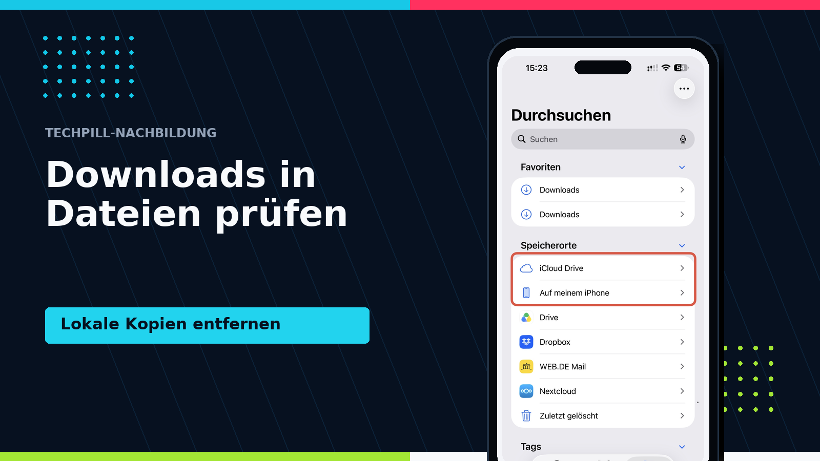 iPhone Dateien App Downloads und zuletzt gelöschte Dateien entfernen