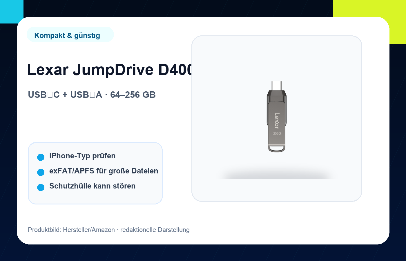 Lexar JumpDrive Dual Drive D400 Produktbild
