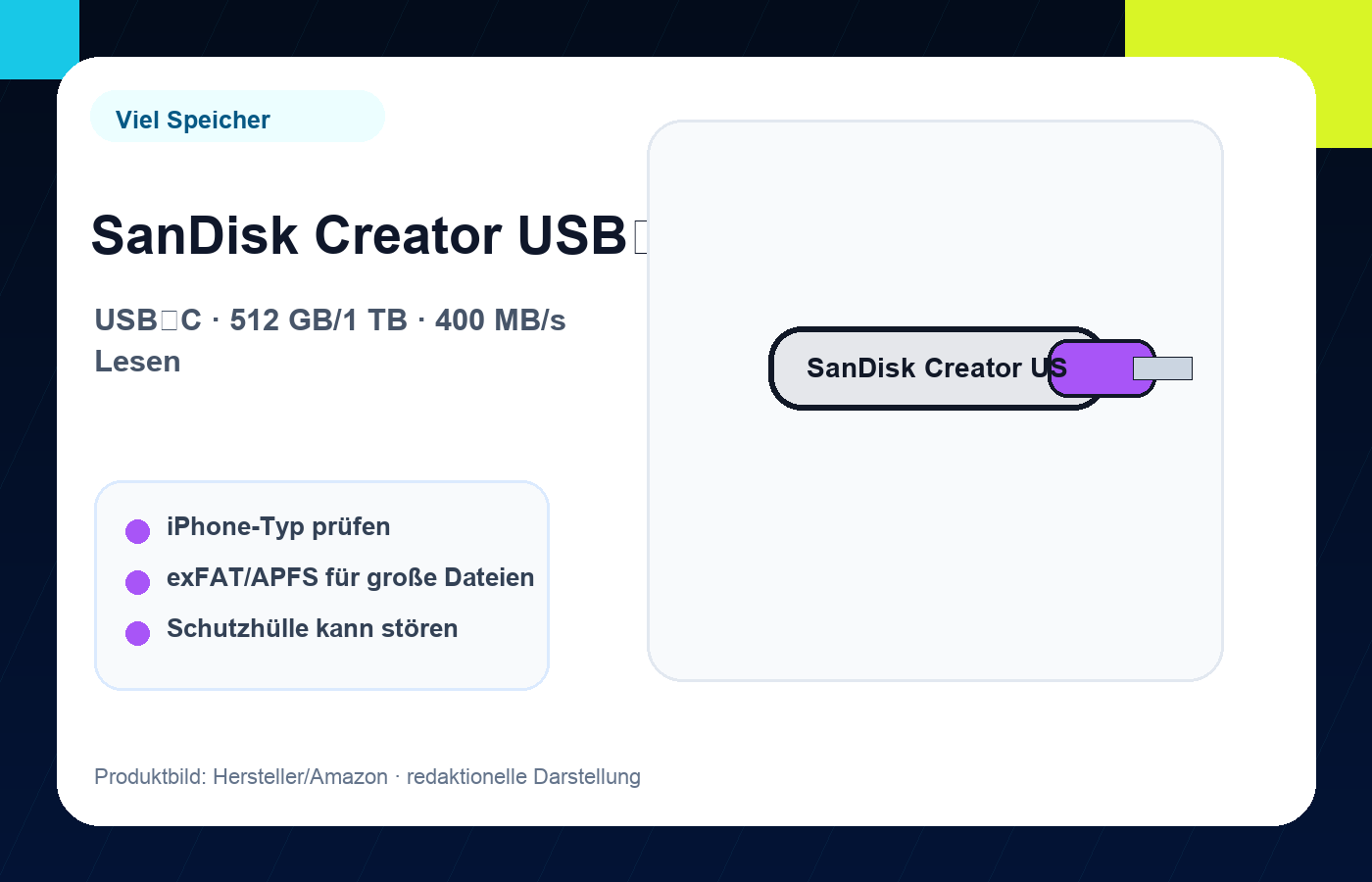 SanDisk Creator USB-C Flash Drive Produktbild