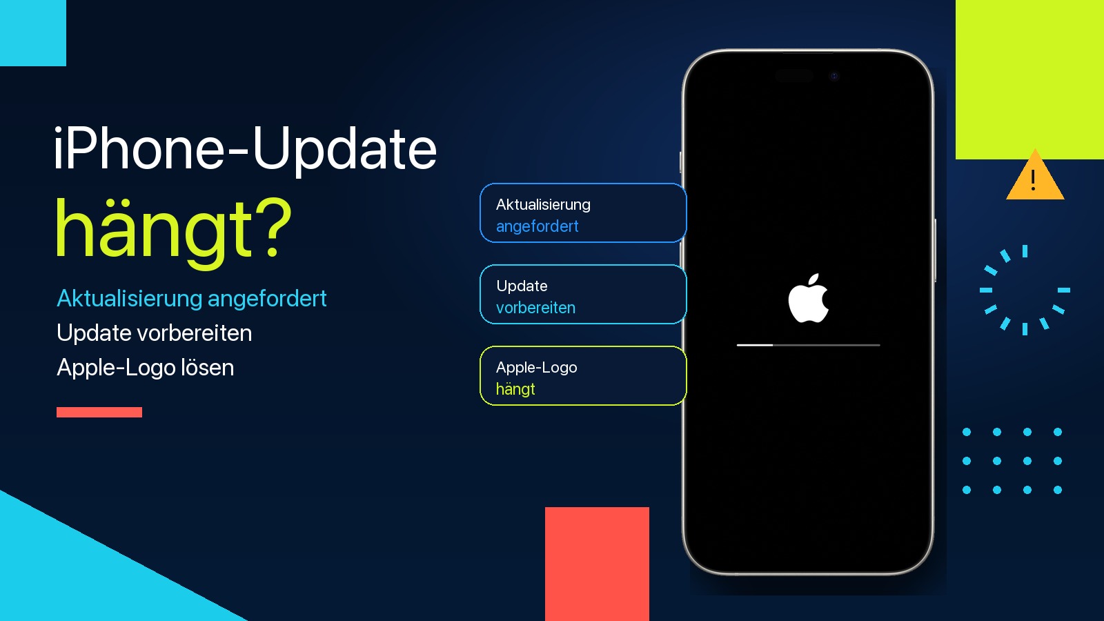 iPhone-Update hängt: Lösungen für „Aktualisierung angefordert“, „Update vorbereiten“ und das Apple-Logo