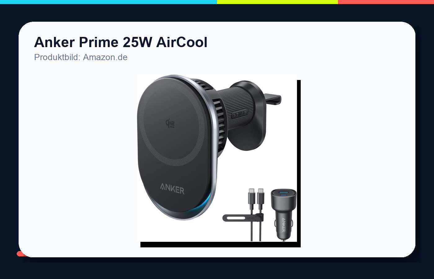 Anker Prime Wireless Car Charger 25W mit AirCool Produktbild