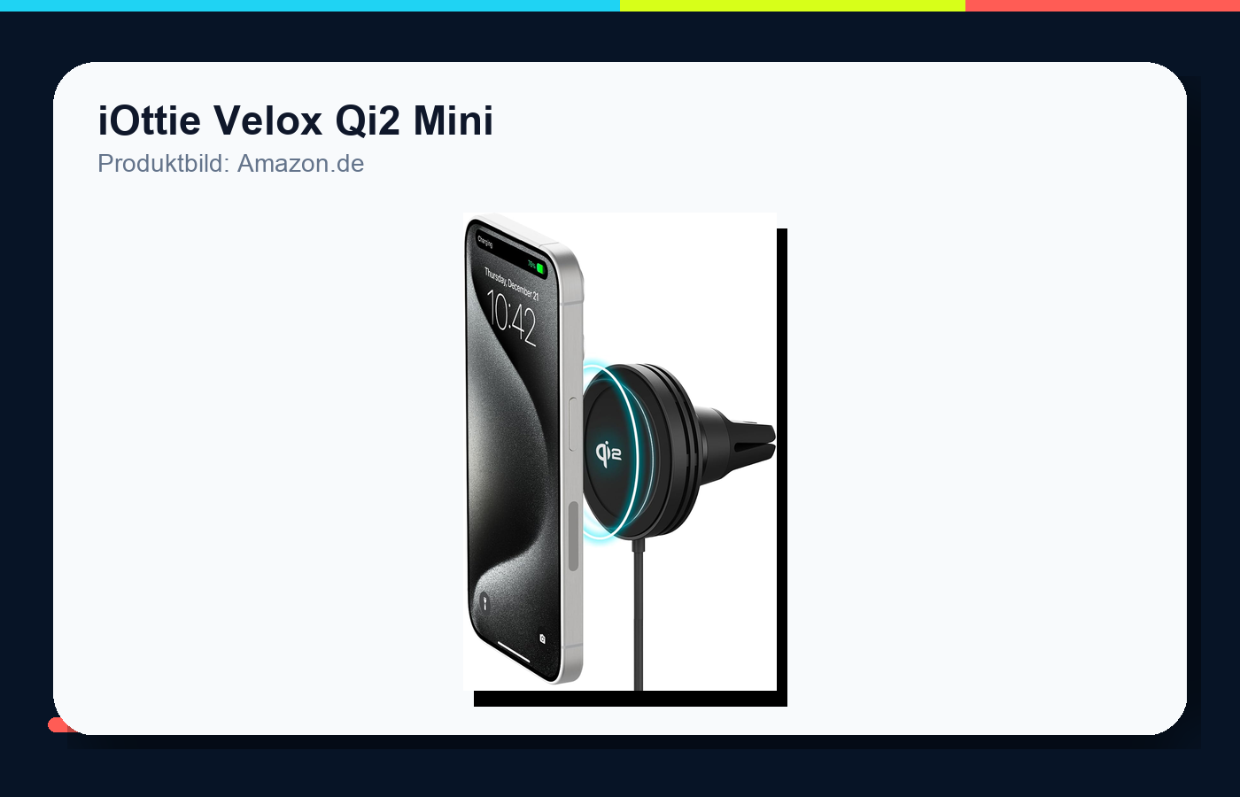 iOttie Velox Qi2 Mini Wireless Air Vent Mount Produktbild