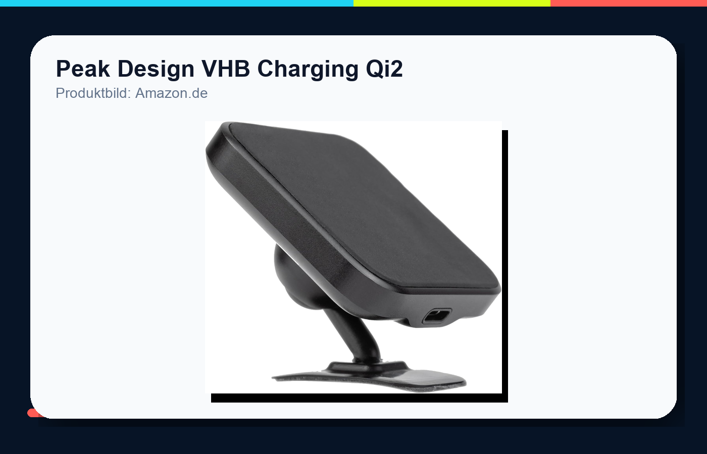 Peak Design Mobile Autohalterung VHB Charging Qi2 Produktbild