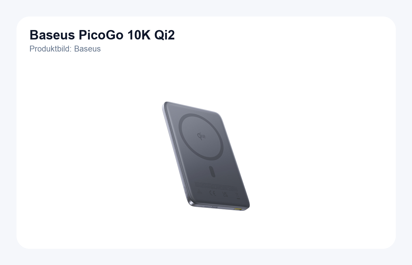 Baseus PicoGo Ultra-Slim Qi2 Magnetic Power Bank 10K Produktbild
