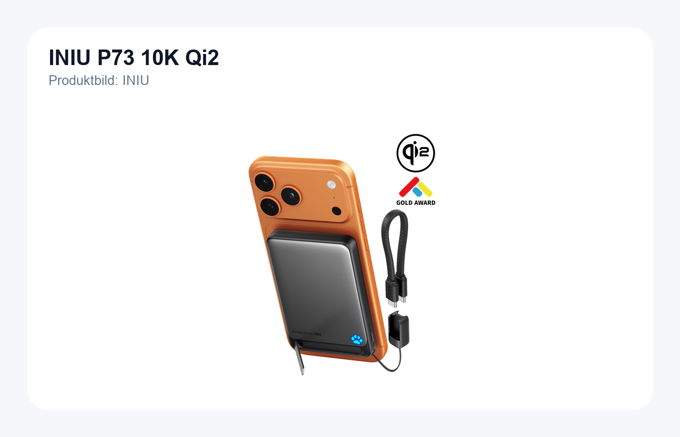 INIU P73 SnapGo 10K Qi2 mit Stand Produktbild