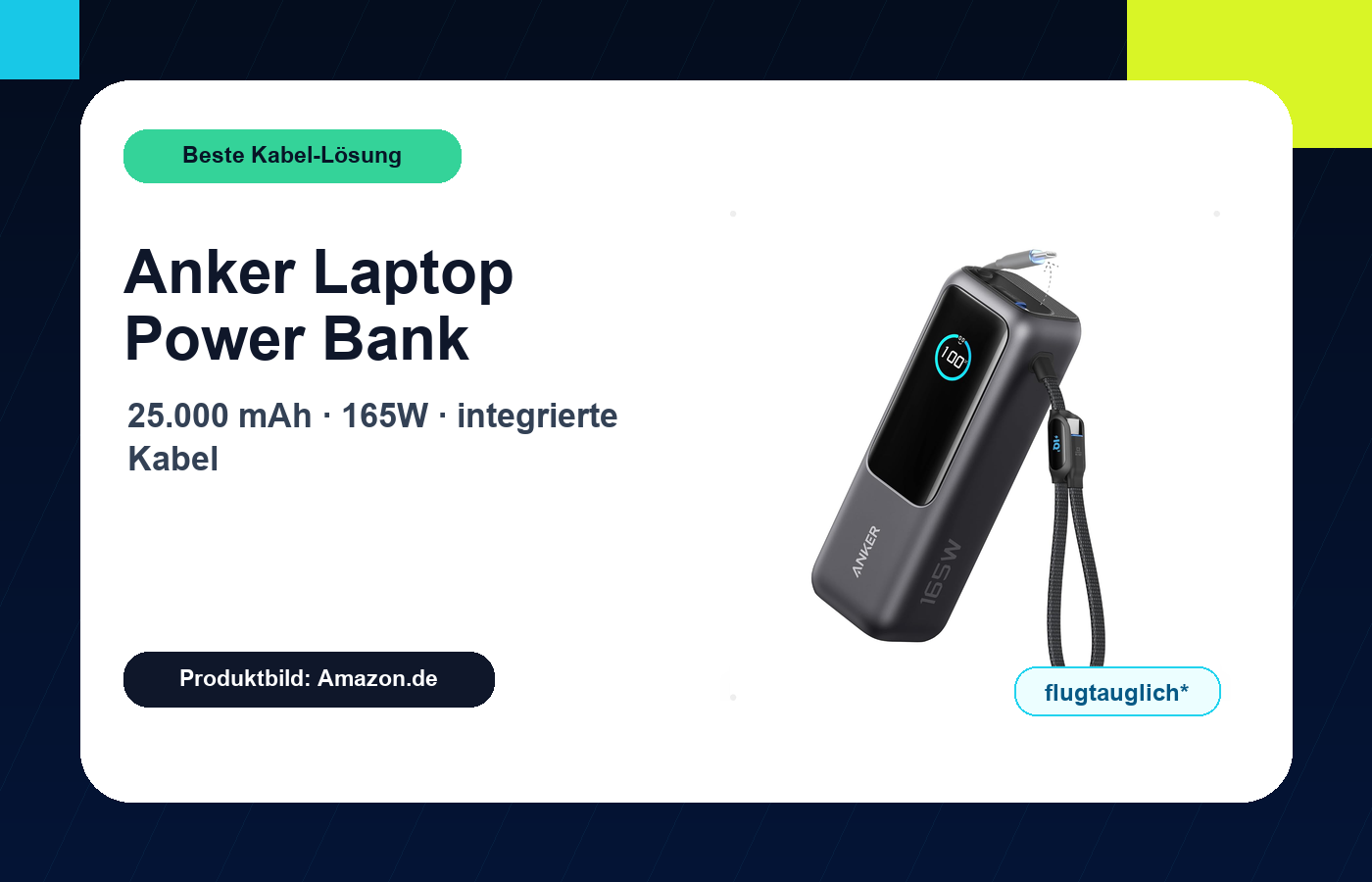 Anker Laptop Power Bank 25K 165W Produktbild