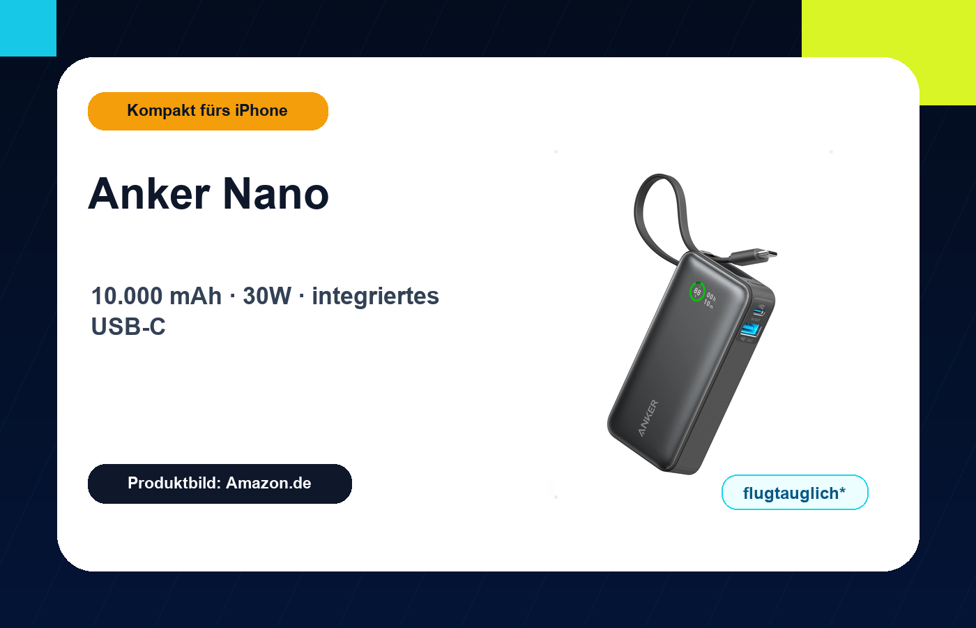 Anker Nano Power Bank 10.000 mAh 30W Produktbild