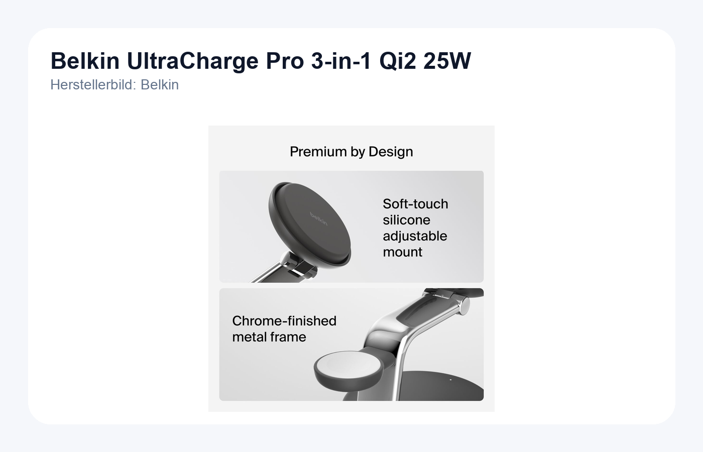 Belkin UltraCharge Pro 3-in-1 Qi2 25W Produktbild