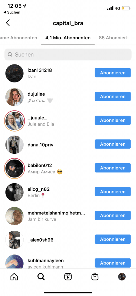 Abonnenten eines Instagram-Profils anzeigen lassen