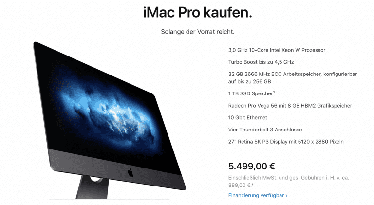 Ist das iMac Pro kurz vor der Überarbeitung? Auf der Apple Hompage ist er nicht mehr konfigurierbar.