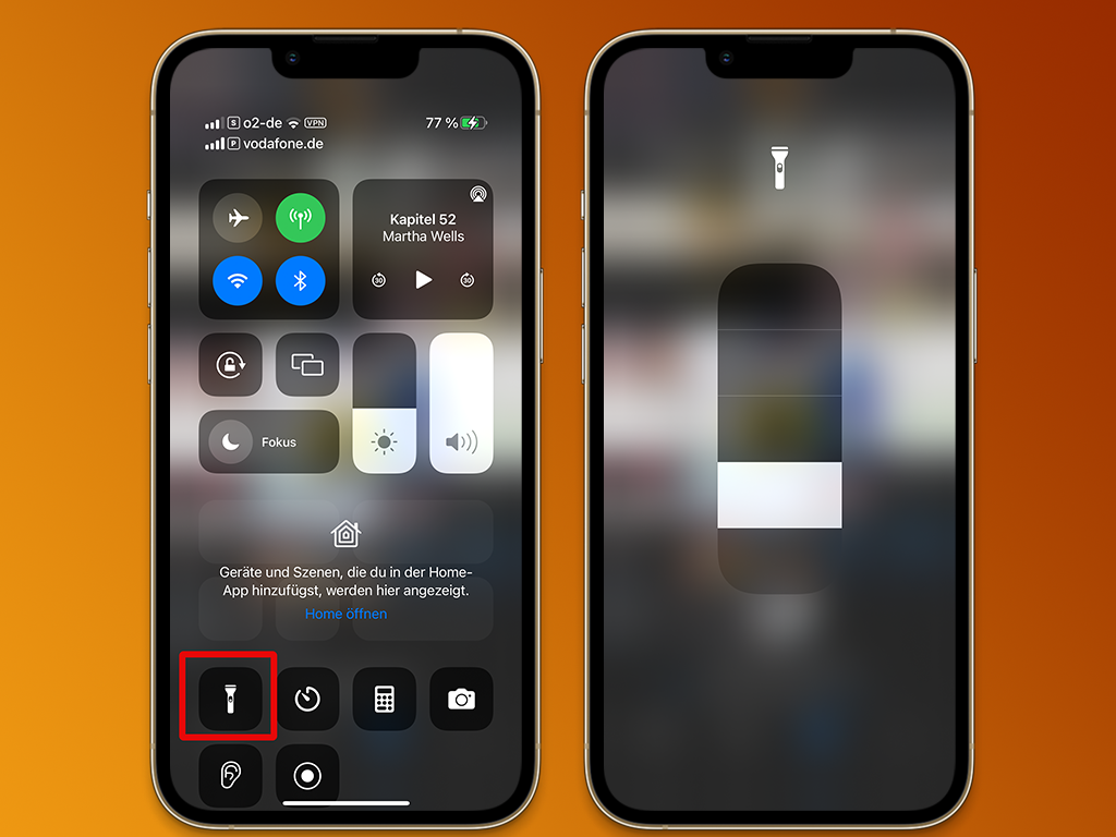 iPhone Taschenlampe Helligkeit anpassen